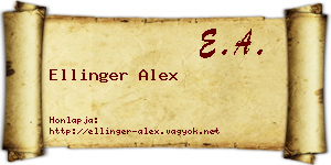 Ellinger Alex névjegykártya